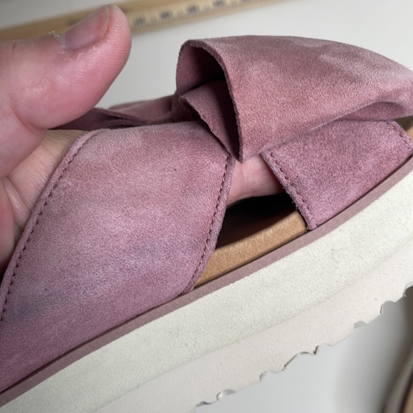 UGG JOAN II Suede Platform treadlite sandal Slides, Size 7.5 in pink - Picture 9 of 9